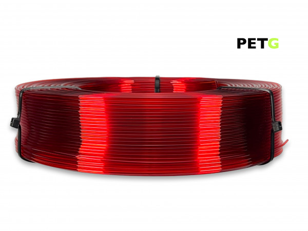 PETG Filament - 1,75 mm - Transparent Rot - Refill 800 g