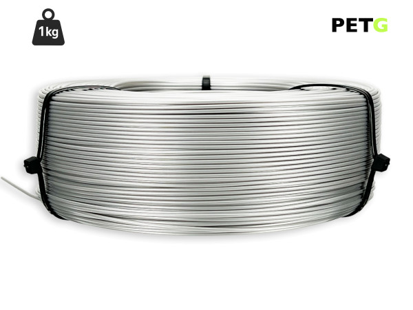 PETG Filament - 1,75 mm - Alu-Silber - 1 kg Refill