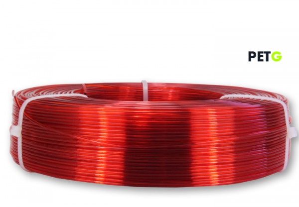 PETG Filament - 1,75 mm - Transparent Rot - Refill 800 g