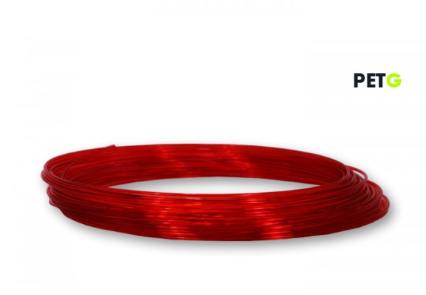 PETG Filament 50 g Sample - 1,75 mm - Transparent Rot