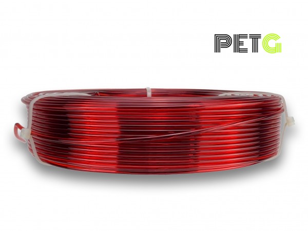 PETG Filament - 2,85 mm - Transparent Rot - Refill 800 g
