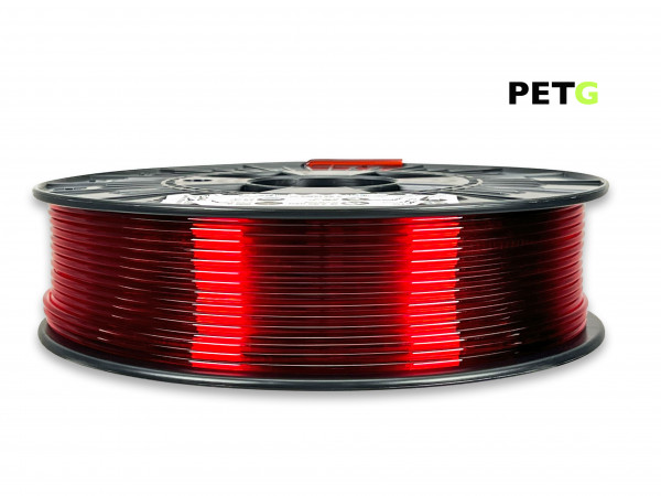 PETG Filament - 2,85 mm - Transparent Rot - 800 g