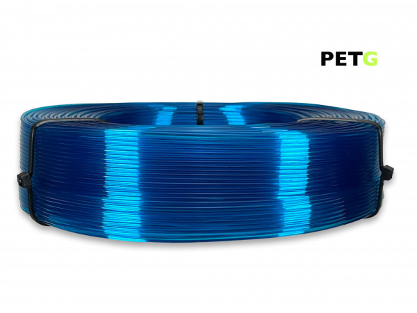 PETG Filament - 1,75 mm - Transparent Blau - Refill 800 g