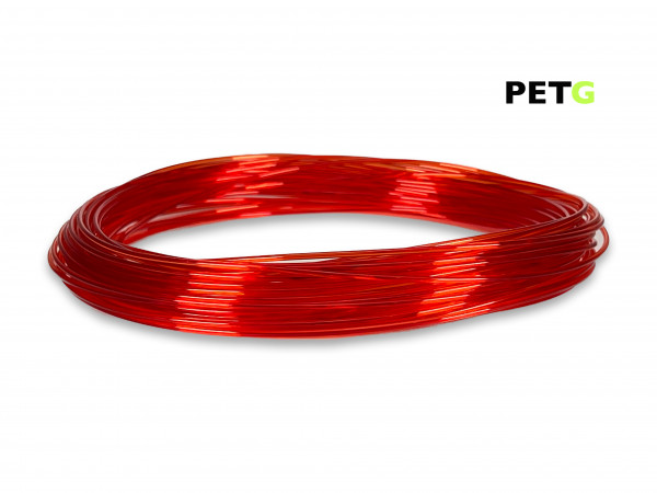 PETG Filament 50 g Sample - 1,75 mm - Transparent Rot