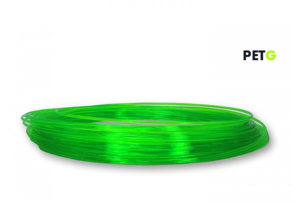 PETG Filament 50 g Sample - 2,85 mm - Transparent Neongrün