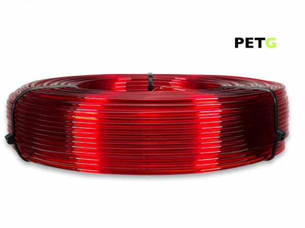 PETG Filament - 2,85 mm - Transparent Rot - Refill 800 g