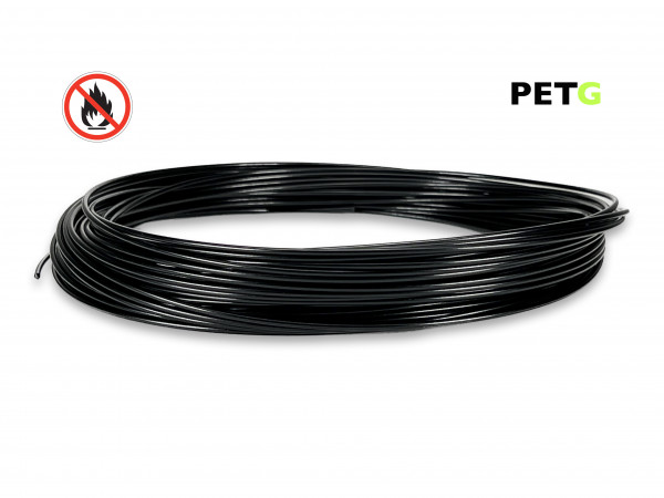 PETG Filament 50 g Sample - 1,75 mm - Flammschutz Schwarz